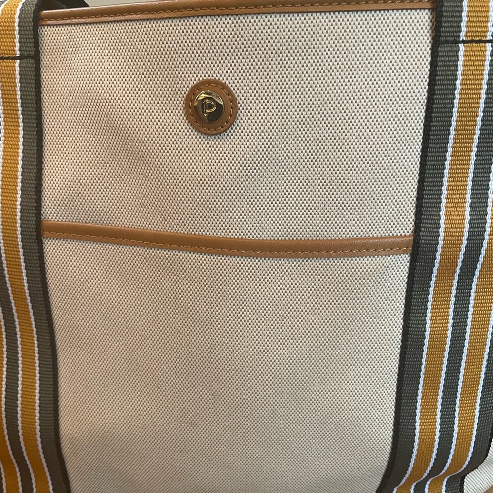Paravel Tote Bag with Striped Olive & Tan Straps - Picture 2 of 8